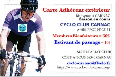 CARTE ADHERENTS NON-LICENCIES AU CLUB - Participation au Club toute saison