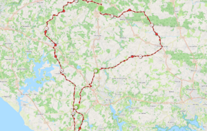 CIRCUIT DU 08 MAI 100KM / Kergroix, Ploemel, Coet Quintin, Mendon, Landaul, Brech, Ste Anne, Plumergat, Le Poteau, Camors, Malachappe, Landévant, Nostang , Ste Héléne, Pont Lorois, Erdeven, Carnac