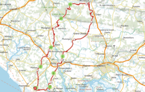 CIRCUIT DU 10 MAI /100KM/La Trnité, rivière Crach, Auray, Pluneret, Ste Anne, Colpo, Moustoir Ac, St Quidy, Chanticoq, Kerio Moustoir, Pluvigner, St Trémeur, Brech, Kerstran, Toulhouet, Ploemel,